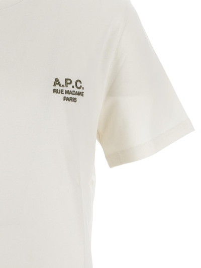 Shop Apc Logo Embroidery T-shirt In White