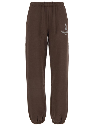 Shop Sporty And Rich Cotton Sweatpants In Brown