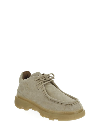 Shop Burberry Lace-up Shoe In Beige
