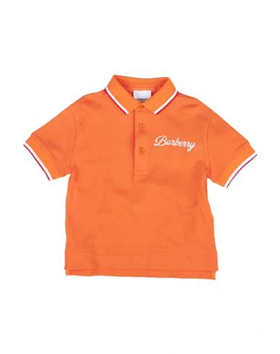 Shop Burberry Toddler Boy Polo Shirt Orange Size 6 Cotton