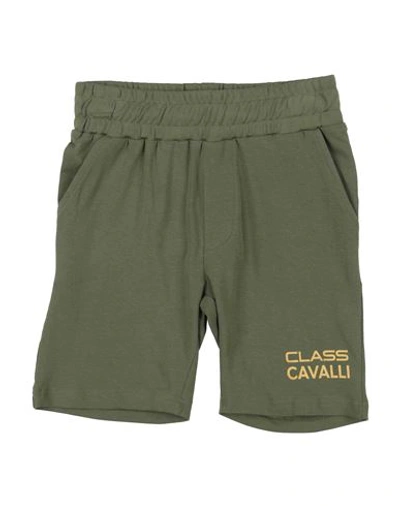 Shop Cavalli Class Toddler Boy Shorts & Bermuda Shorts Military Green Size 6 Cotton, Elastane