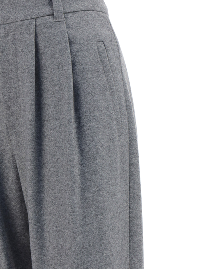 Shop Brunello Cucinelli Wool Pants In Grey