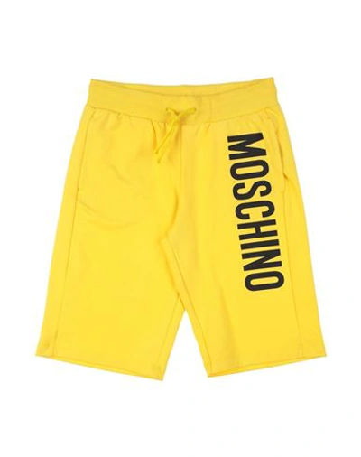 Shop Moschino Kid Toddler Boy Shorts & Bermuda Shorts Yellow Size 5 Cotton, Elastane