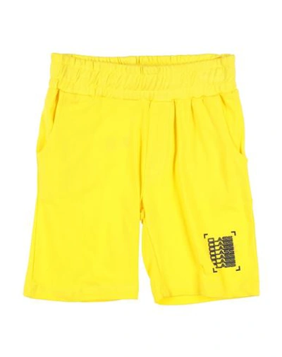 Cavalli Class Junior Toddler Boy Shorts & Bermuda Shorts Yellow Size 6 Cotton, Elastane In Yellow