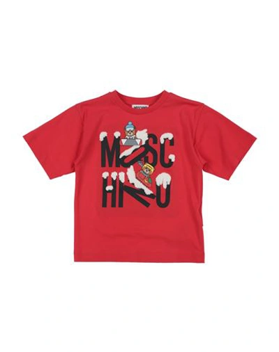 Shop Moschino Kid Toddler T-shirt Red Size 6 Cotton, Elastane, Wool, Acrylic, Polyamide