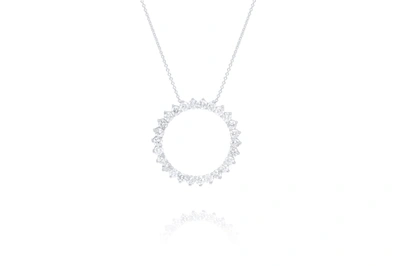 Shop Diana M. 14 Kt White Gold Diamond Pendant With Ring-shaped Design Adorned With 1.30 Cts Tw Round Diamonds