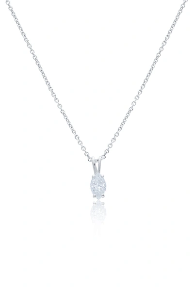 Diana M. 14 Kt White Gold Diamond Pendant With One 0.55 Cts Tw Marquise Diamond In White