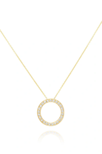 Diana M. 18 Kt Yellow Gold Diamond Pendant With Ring-shaped Design Adorned With 0.75 Cts Tw Round Diamonds In Yellow