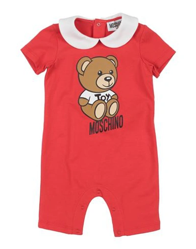 Shop Moschino Baby Newborn Baby Jumpsuits & Overalls Red Size 3 Cotton, Elastane