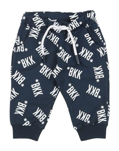 Shop Bikkembergs Newborn Boy Pants Navy Blue Size 0 Cotton, Elastane