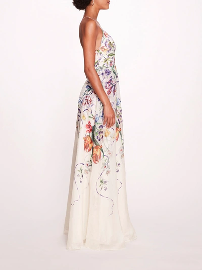 Shop Marchesa Ribbons Gown In Ivory Multi