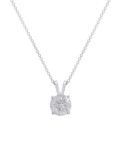 Diana M. 14kt White Gold Solitaire Diamond Pendant Containing 1.53 Ct Of Clarity Enhanced Diamond In White
