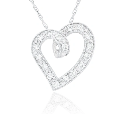 Diana M. 14kt White Gold Diamond Pendant 1.15ct Heart Shape In White