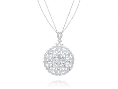 Diana M. 18kt White Gold Diamond Fashion Pendant Containing 3.00 Cts Of Round Diamonds In White