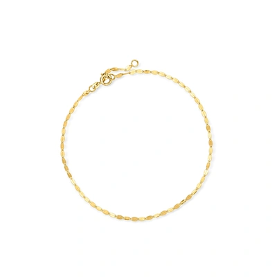Rs Pure By Ross-simons Italian 2.1mm 14kt Yellow Gold Lumachina-chain Anklet In Multi