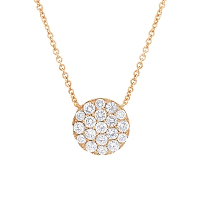 Diana M. 14 Kt Rose Gold Diamond Pendant With Micro Pave Circle Design Featuring 0.99 Cts Tw Round Diamonds In Multi