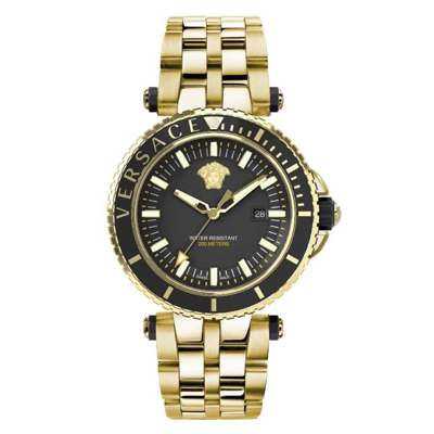 Shop Versace V-race Quartz Black Dial Mens Watch Veak00618 In Black / Gold Tone