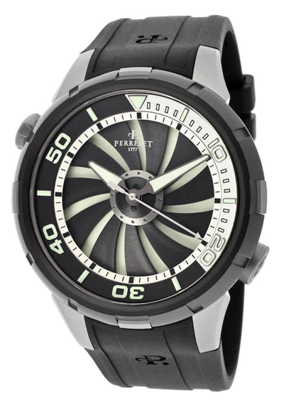 Shop Perrelet Turbine Black Superluminova Dial Automatic Men's Watch A1067-1
