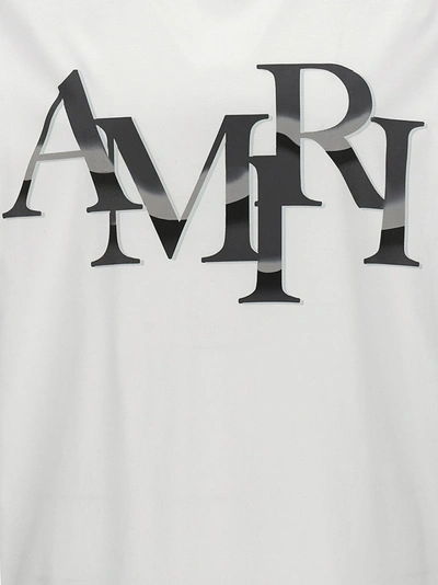 Shop Amiri Staggered Chrome T-shirt White