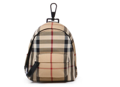 Shop Burberry Mini Jett Checked Backpack Charm In Multi