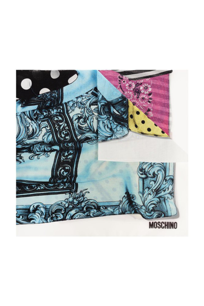 Shop Moschino Graphic Print Scarf In Multi