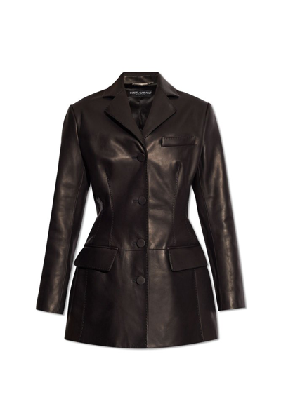 Shop Dolce & Gabbana Fitted Waist Turlington Jacket In Black