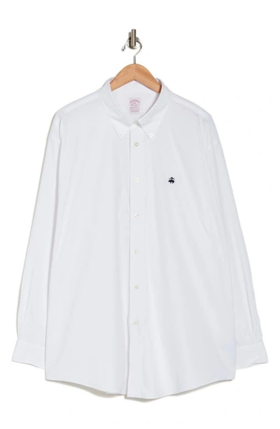 Shop Brooks Brothers Madison Fit Stretch Button-down Shirt In White