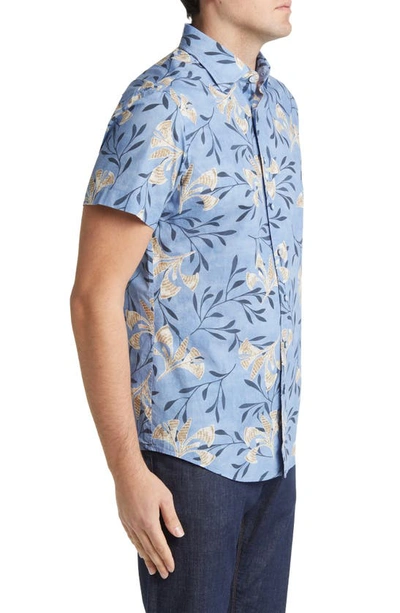 Rodd & Gunn Allen Bell Floral Short Sleeve Button-up Shirt In Denim