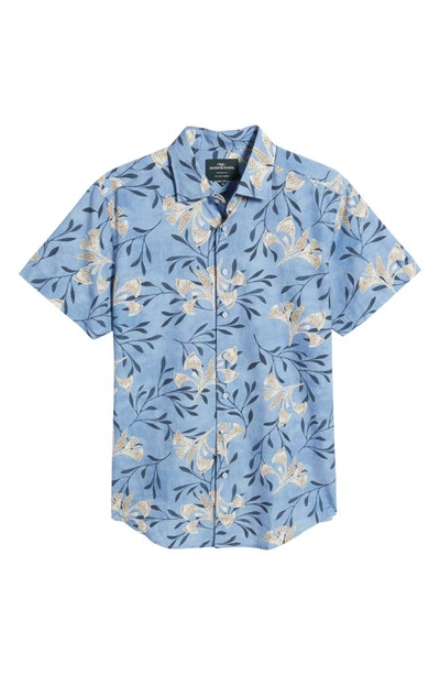 Rodd & Gunn Allen Bell Floral Short Sleeve Button-up Shirt In Denim