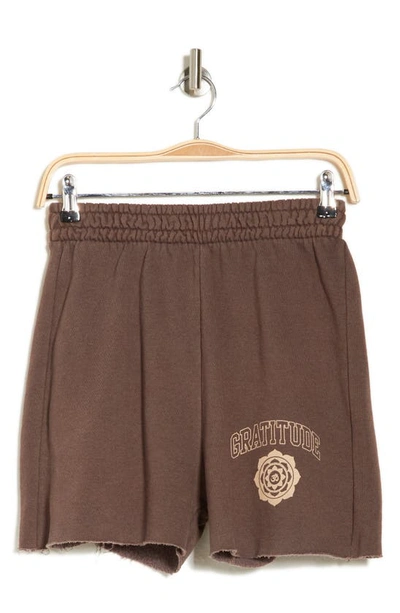 Shop Hi Res Gratitude Icon Pull-on Shorts In Washed Brown