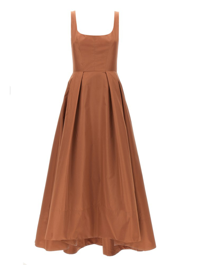 Shop Pinko Champagne Maxi Dress In Brown