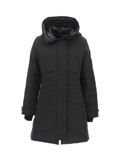 Shop Canada Goose Lorette Hooded Parka Coat In Black