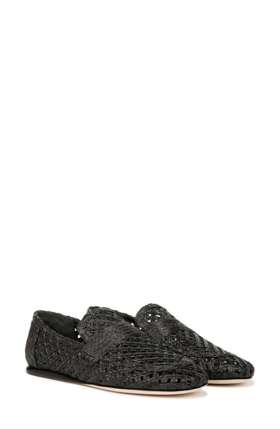 Shop Vince Davis Raffia Loafer In Black