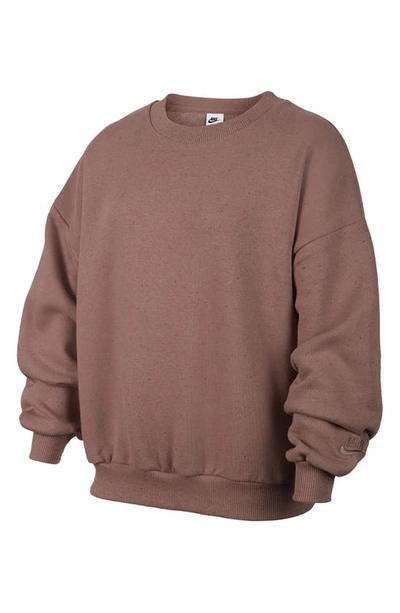 Shop Nike Kids' Icon Oversize Fleece Sweatshirt In Smokey Mauve/ Plum Eclipse