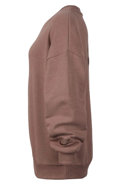 Shop Nike Kids' Icon Oversize Fleece Sweatshirt In Smokey Mauve/ Plum Eclipse