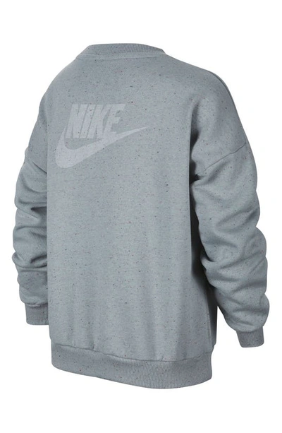 Shop Nike Kids' Icon Oversize Fleece Sweatshirt In Light Pumice/ Light Silver