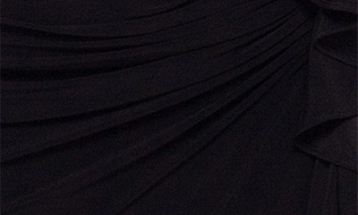 Betsy & Adam Plus Womens Ruffled V Neck Maxi Dress In Black