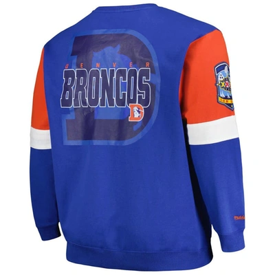Shop Mitchell & Ness Royal Denver Broncos Big & Tall Fleece Pullover Sweatshirt