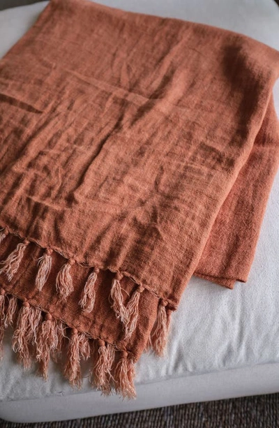 Pom Pom At Home Montauk Throw Blanket In Terra Cotta