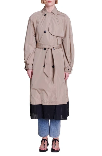 Shop Maje Gilusan Belted Trench Coat In Mole