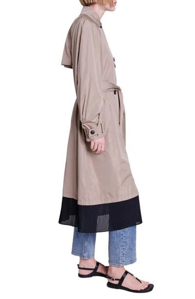 Shop Maje Gilusan Belted Trench Coat In Mole