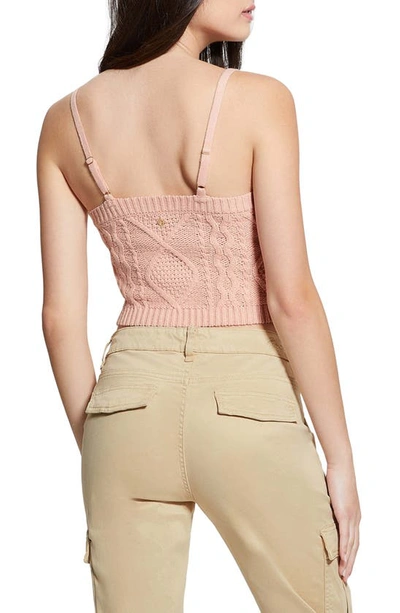 Shop Guess Chiba Cable Sweater Camisole In Pink
