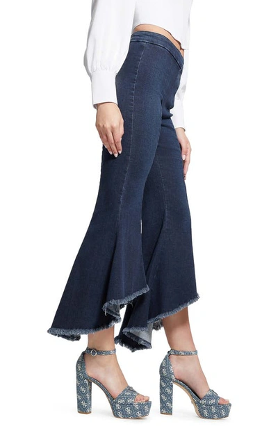 Guess Sofia 1981 Frayed Ankle Flare Jeans In Blue