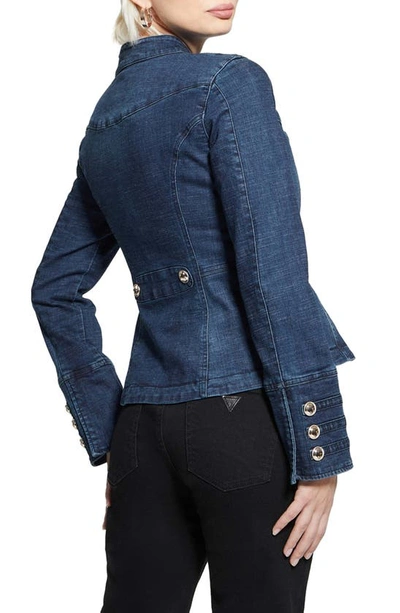 Shop Guess Clash Marching Denim Jacket In Blue