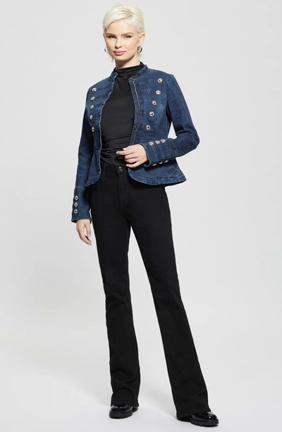 Guess Clash Marching Denim Jacket In Blue