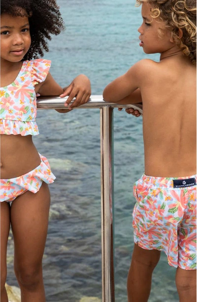Shop Snapper Rock Kids' Luau Swim Trunks In Coral Multi