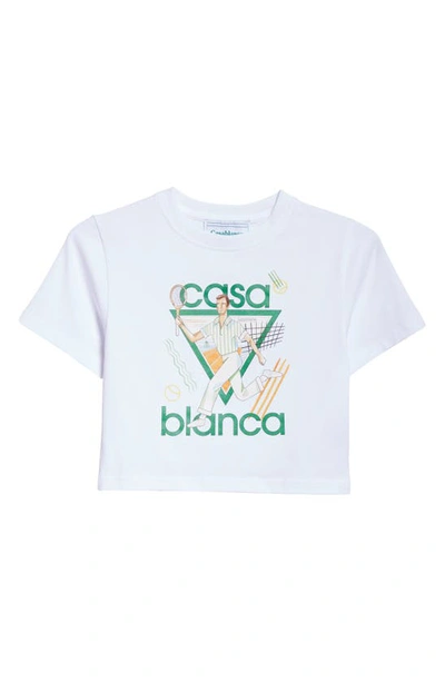 Shop Casablanca Le Jeu Crop Graphic T-shirt