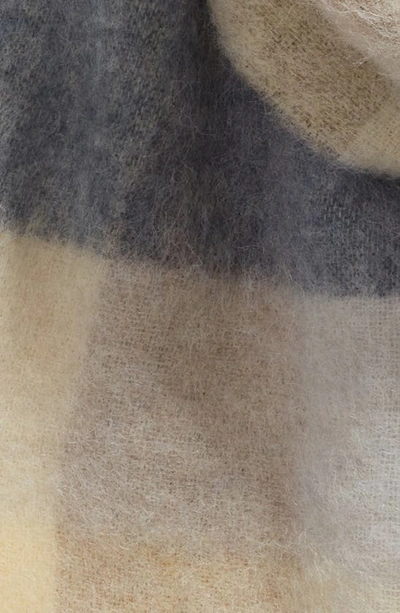 Acne Studios Beige & Gray Mohair Checked Scarf In Vanilla/ Beige/ Lavender