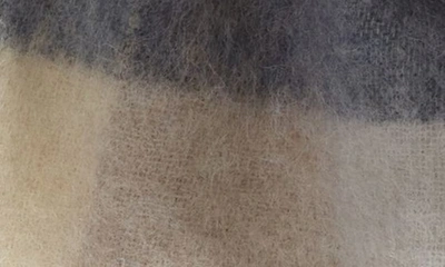 Acne Studios Beige & Gray Mohair Checked Scarf In Vanilla/ Beige/ Lavender