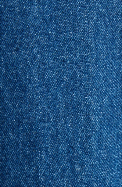 Shop Ami Alexandre Mattiussi Ami Paris Ami De Coeur Logo Plaque Zip Denim Jacket In Used Blue